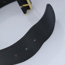 Gianni Versace Belt Leather metal 9.8"""""""" Black Gold Silver Auth ac3322-8