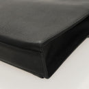 BURBERRY Clutch Bag Leather Black Gold Auth ac3326-16