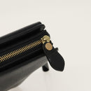BURBERRY Clutch Bag Leather Black Gold Auth ac3326-8