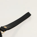 BURBERRY Clutch Bag Leather Black Gold Auth ac3326-9