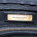 BURBERRY Clutch Bag Leather Black Gold Auth ac3326-10
