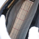 BURBERRY Clutch Bag Leather Black Gold Auth ac3326-11