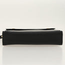 BURBERRY Clutch Bag Leather Black Gold Auth ac3326-6