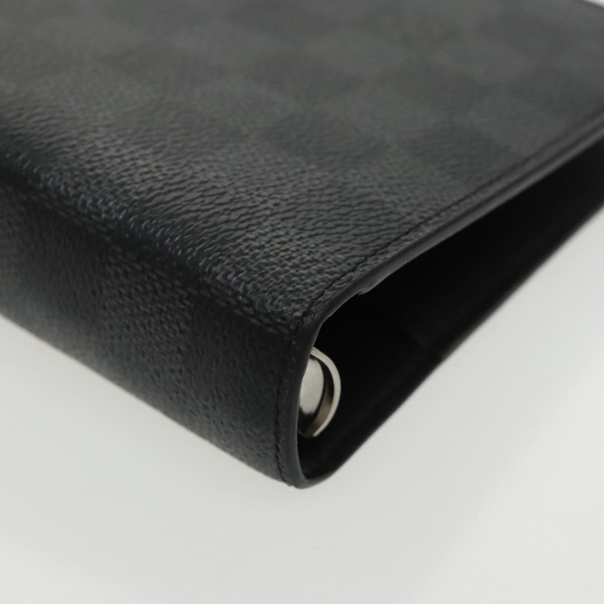 LOUIS VUITTON Damier Graphite Agenda MM Day Planner Cover R20242 LV Auth ac3334