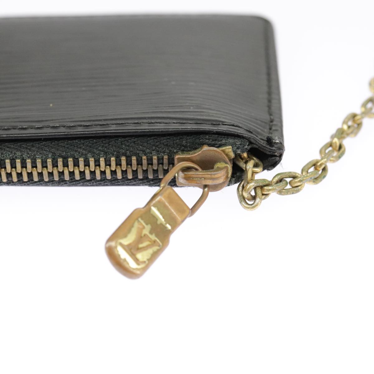 LOUIS VUITTON Epi Pochette Cles Coin Purse Black M63802 LV Auth ac3335