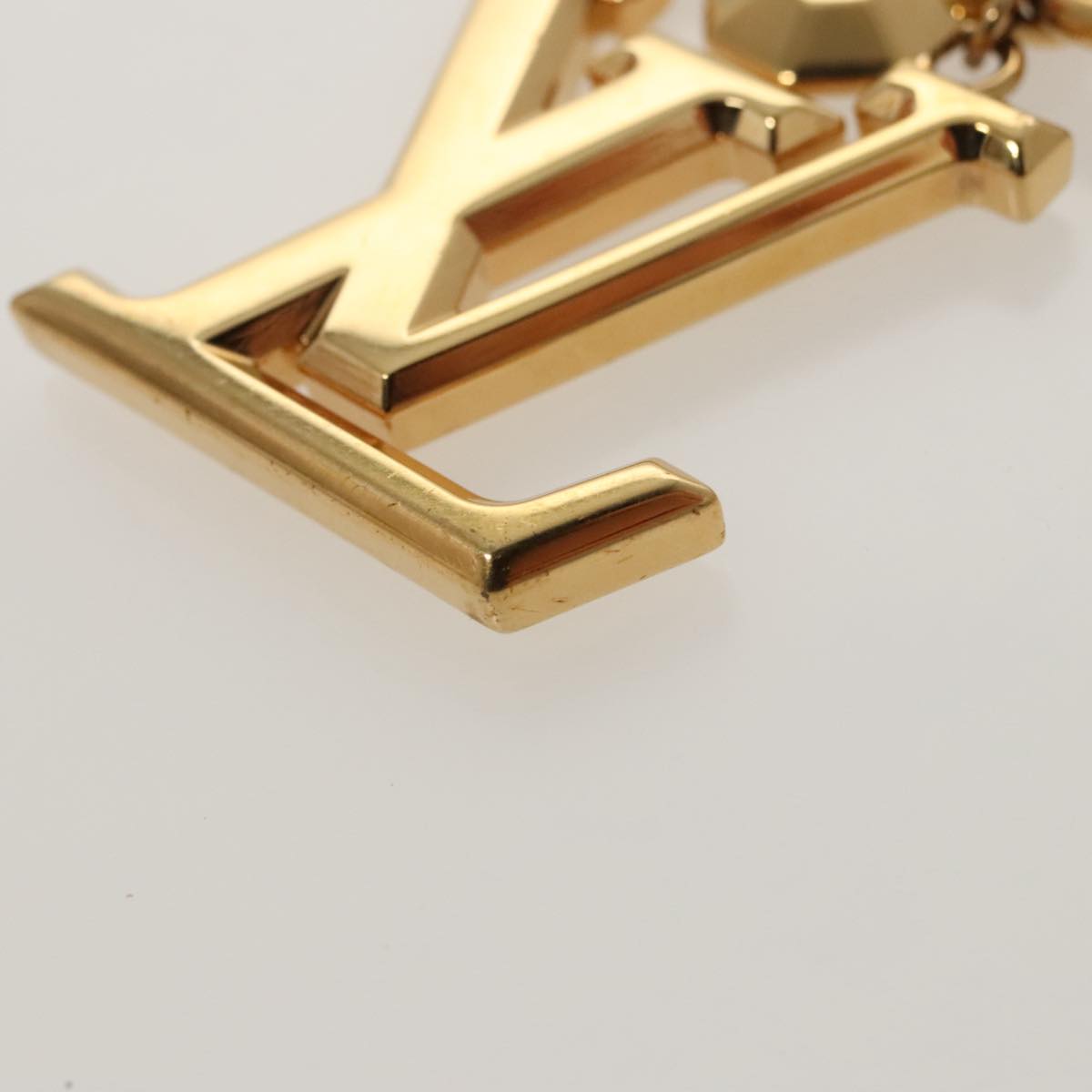 LOUIS VUITTON Porte Cles LV Facet Key Holder metal Gold M65216 LV Auth ac3344