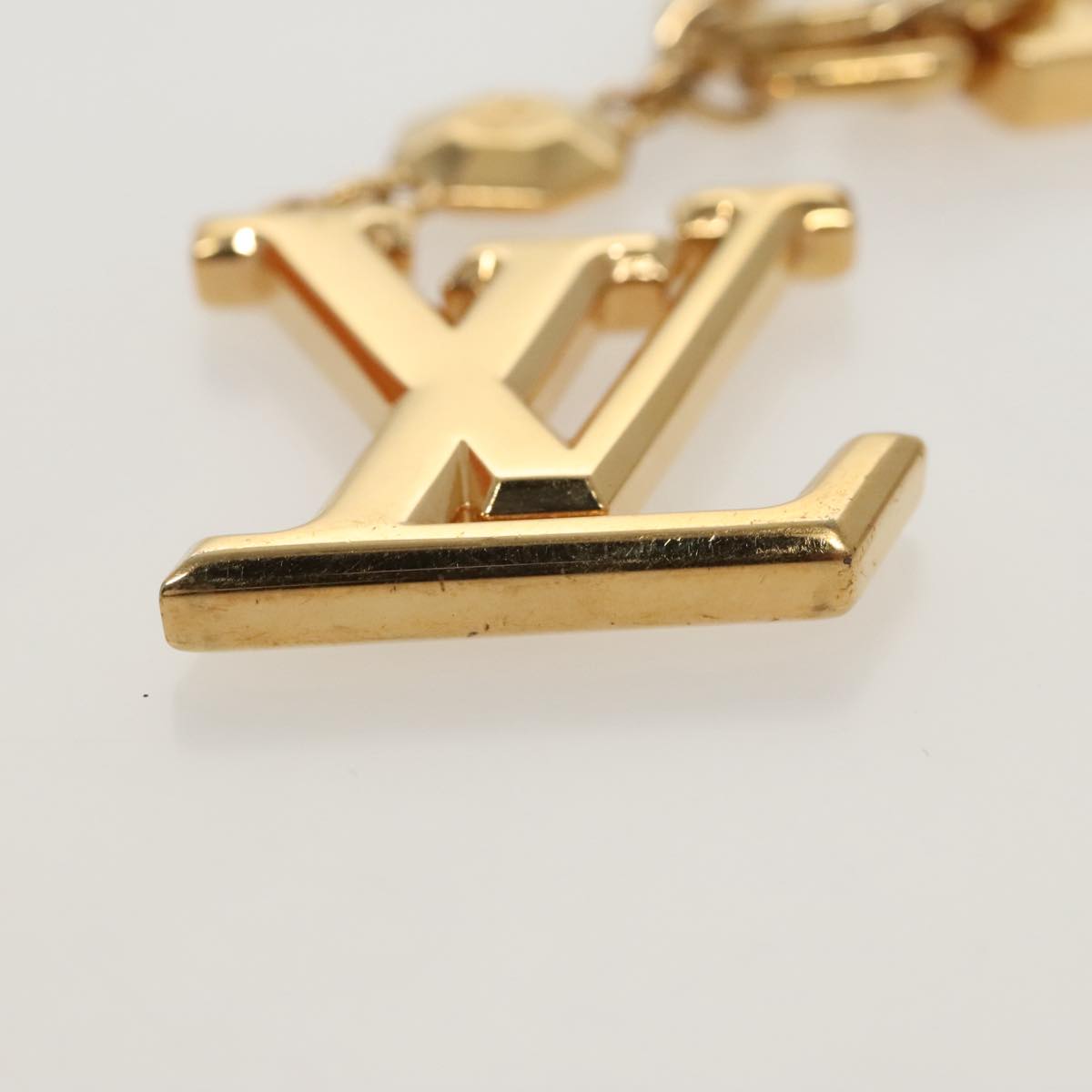 LOUIS VUITTON Porte Cles LV Facet Key Holder metal Gold M65216 LV Auth ac3344