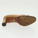 CHANEL High Heels Leather Beige Brown CC Auth ac3348-7