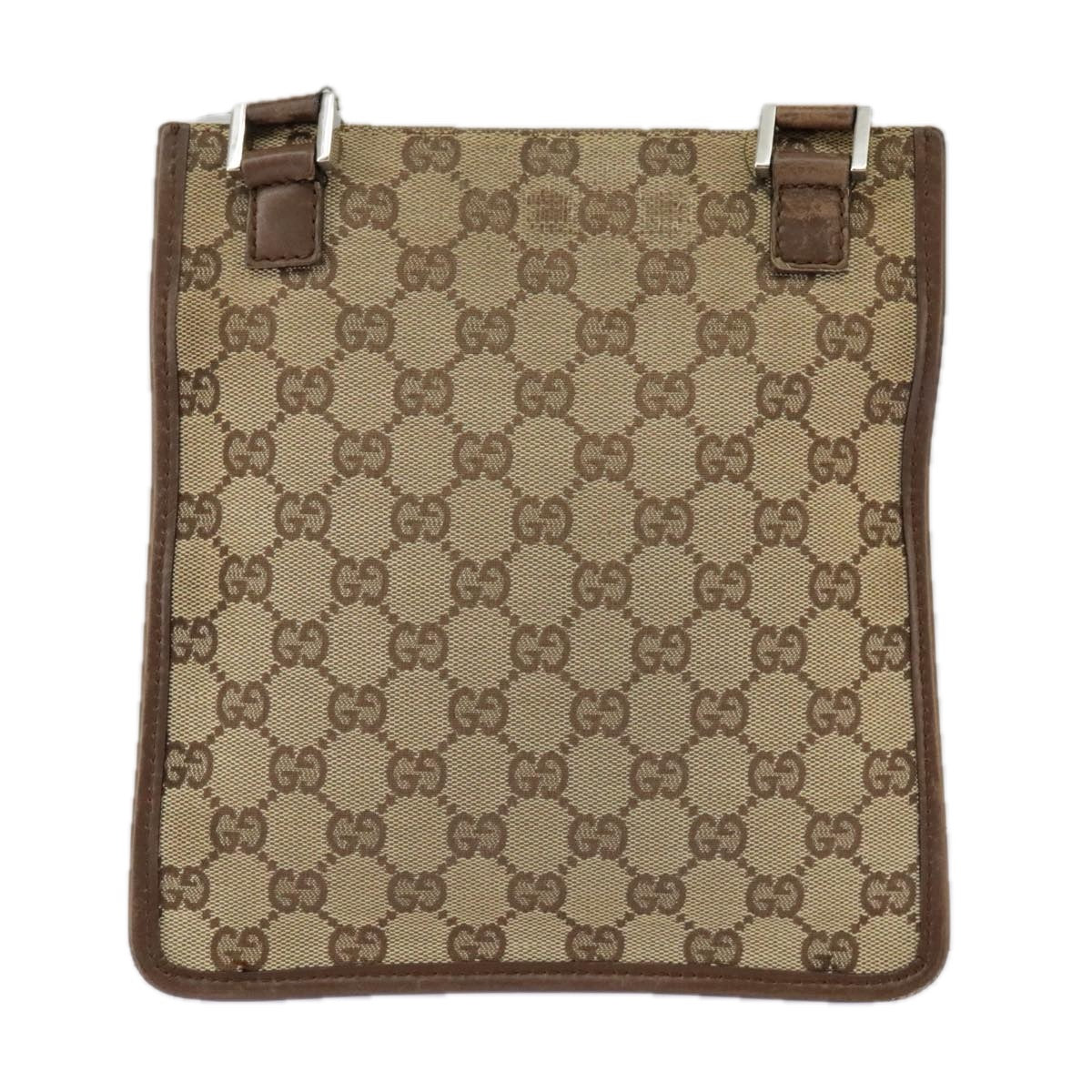 GUCCI GG Canvas Shoulder Bag Beige Brown 92562 Auth ac3353