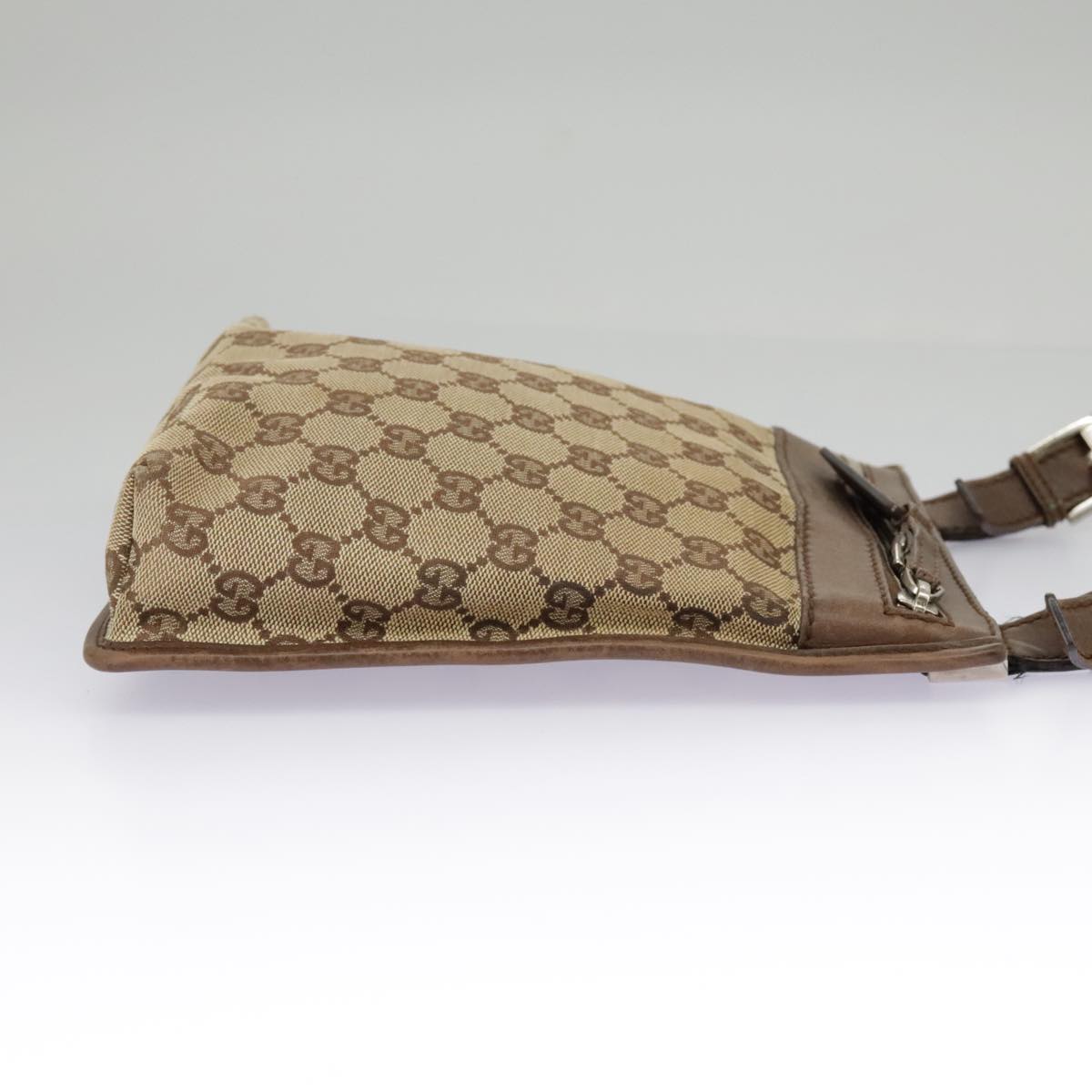 GUCCI GG Canvas Shoulder Bag Beige Brown 92562 Auth ac3353