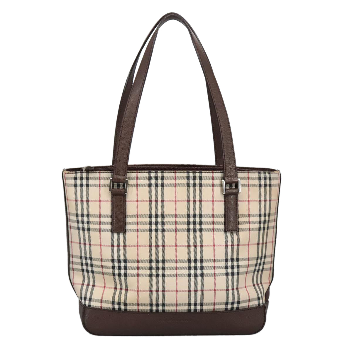 Burberrys Nova Check Canvas Tote Bag Beige Brown Auth ac3357 - 0