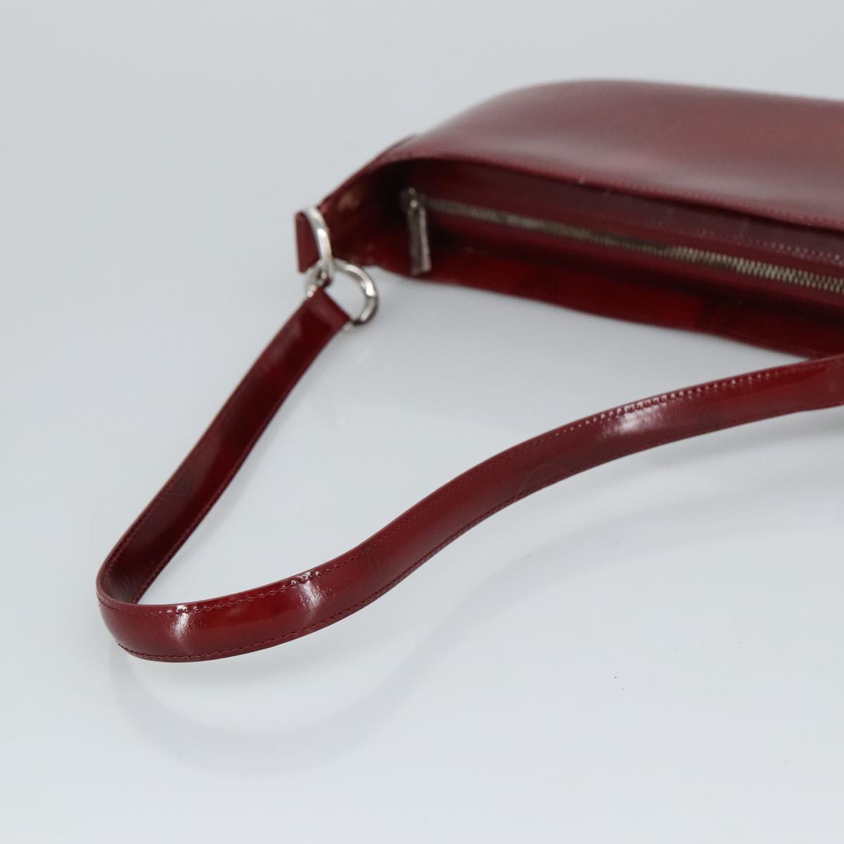 CARTIER happy Birthday Hand Bag Patent leather Red Auth ac3363