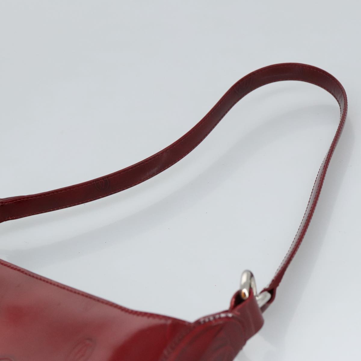 CARTIER happy Birthday Hand Bag Patent leather Red Auth ac3363