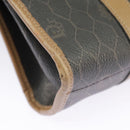 Christian Dior Honeycomb Canvas Hand Bag PVC Black Beige Auth ac3364-14