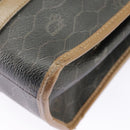 Christian Dior Honeycomb Canvas Hand Bag PVC Black Beige Auth ac3364-9