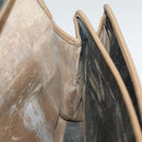 Christian Dior Honeycomb Canvas Hand Bag PVC Black Beige Auth ac3364-20