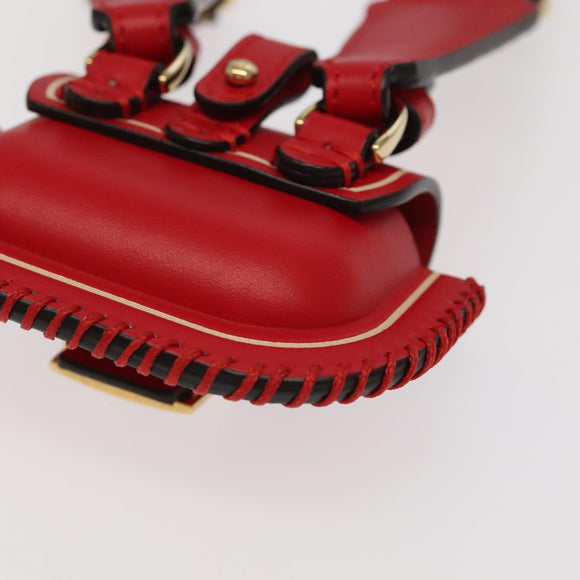 FENDI AirPods case Pouch Leather Red Auth ac3375V