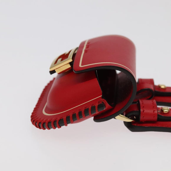 FENDI AirPods case Pouch Leather Red Auth ac3375V