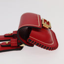 FENDI AirPods case Pouch Leather Red Auth ac3375V-4