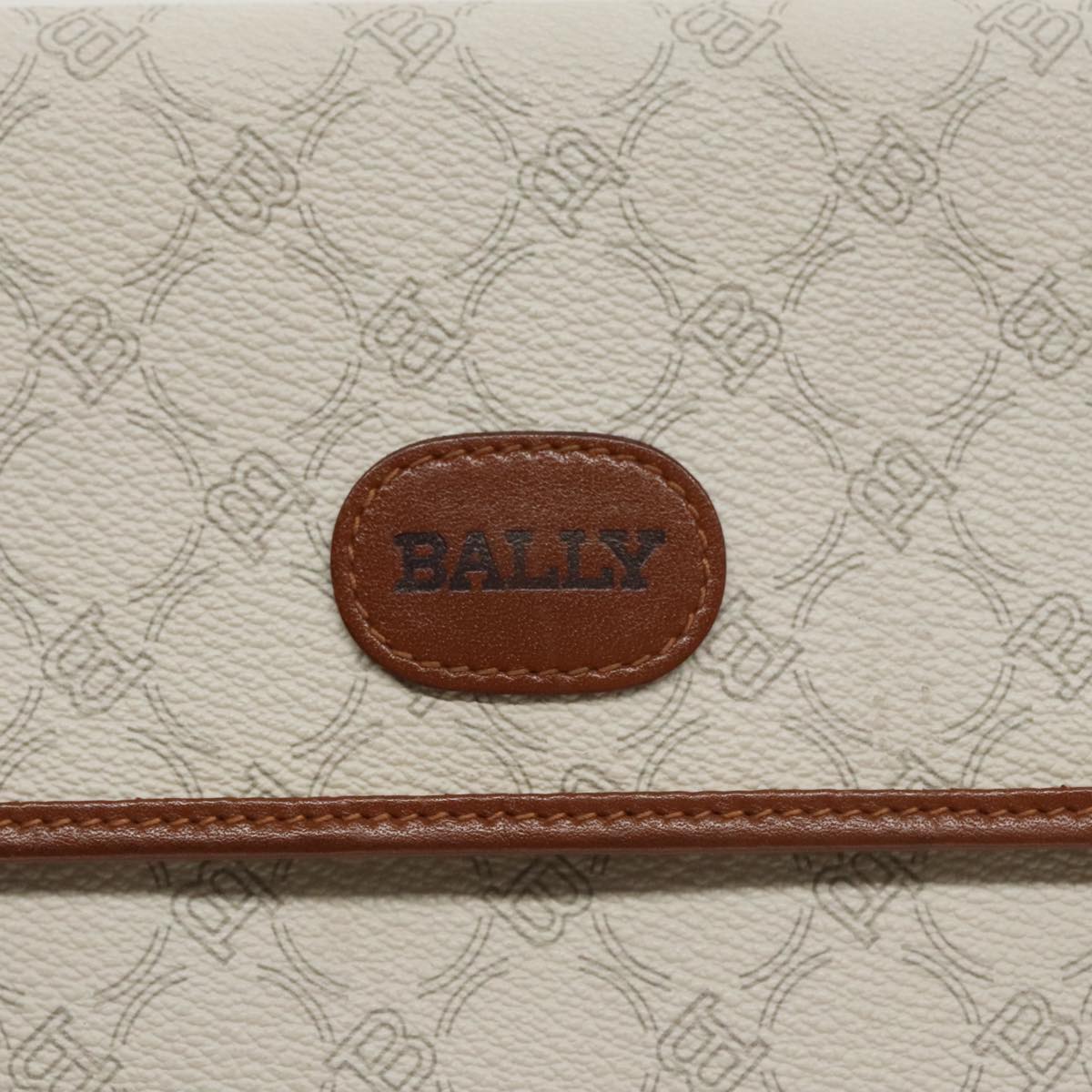 BALLY Clutch Bag PVC White Auth ac3387