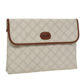 BALLY Clutch Bag PVC White Auth ac3387