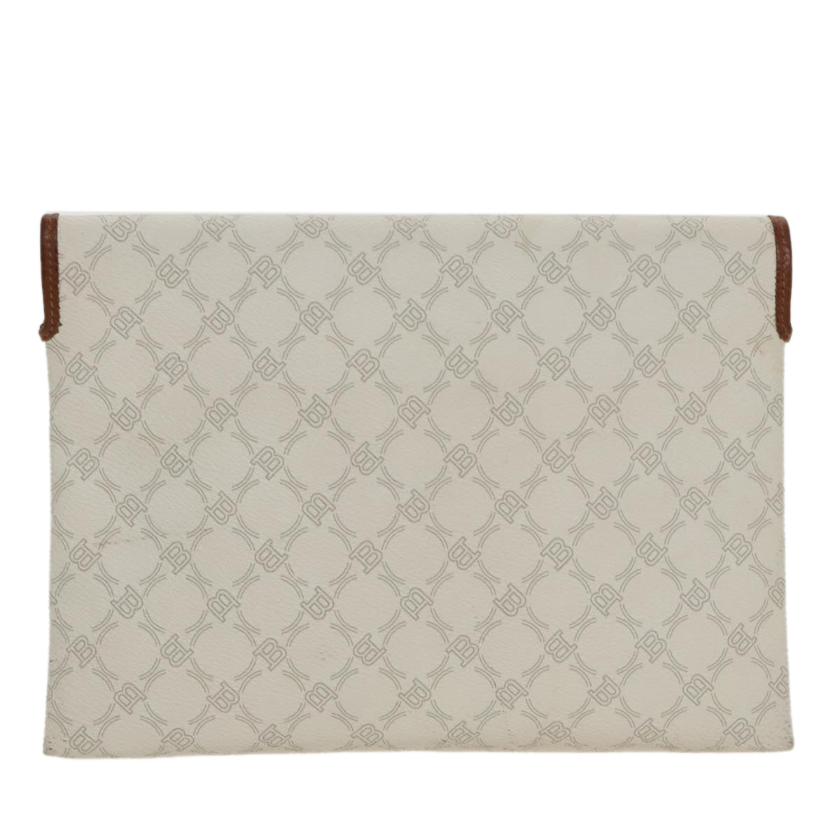 BALLY Clutch Bag PVC White Auth ac3387