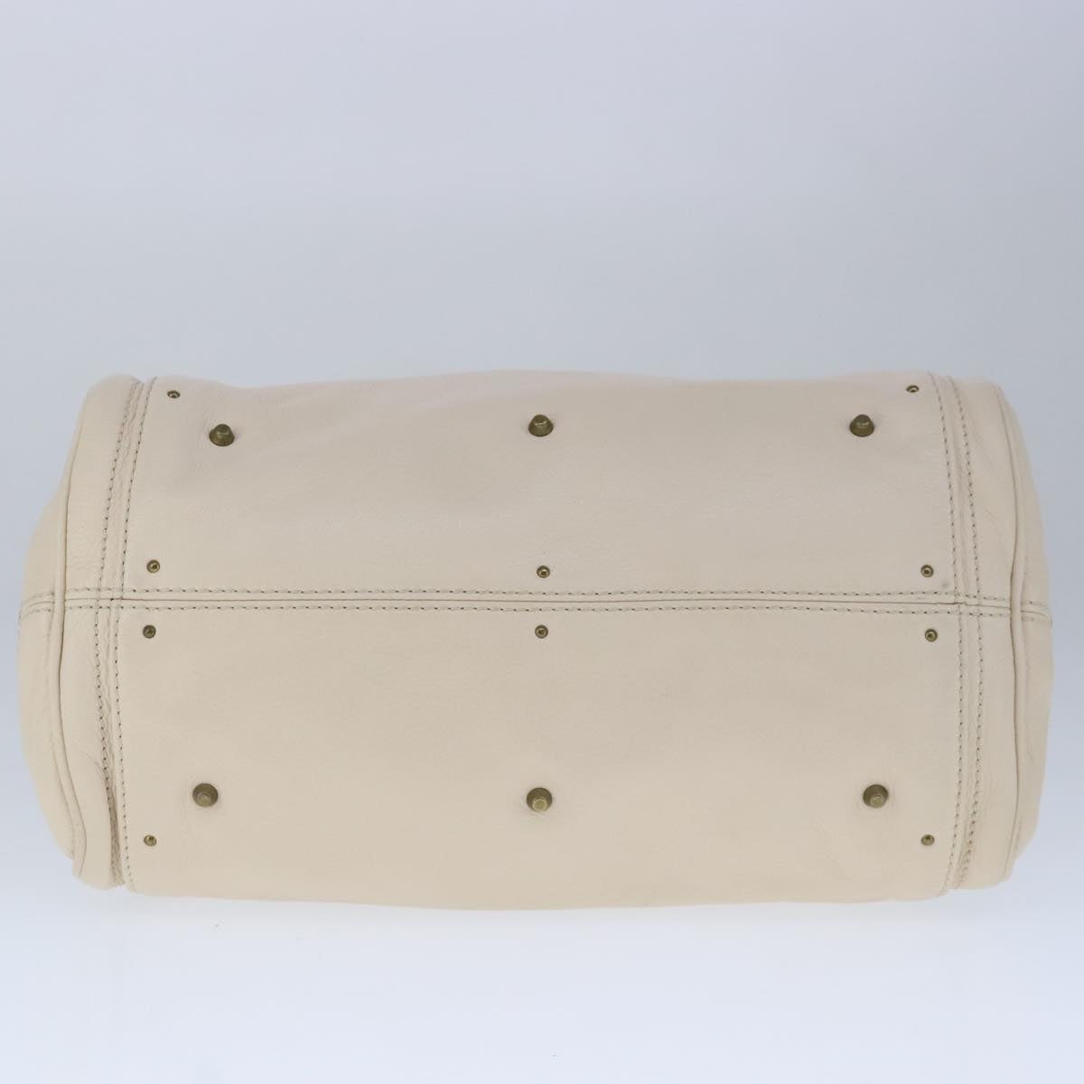 Chloe Paddington Hand Bag Leather White Auth ac3389