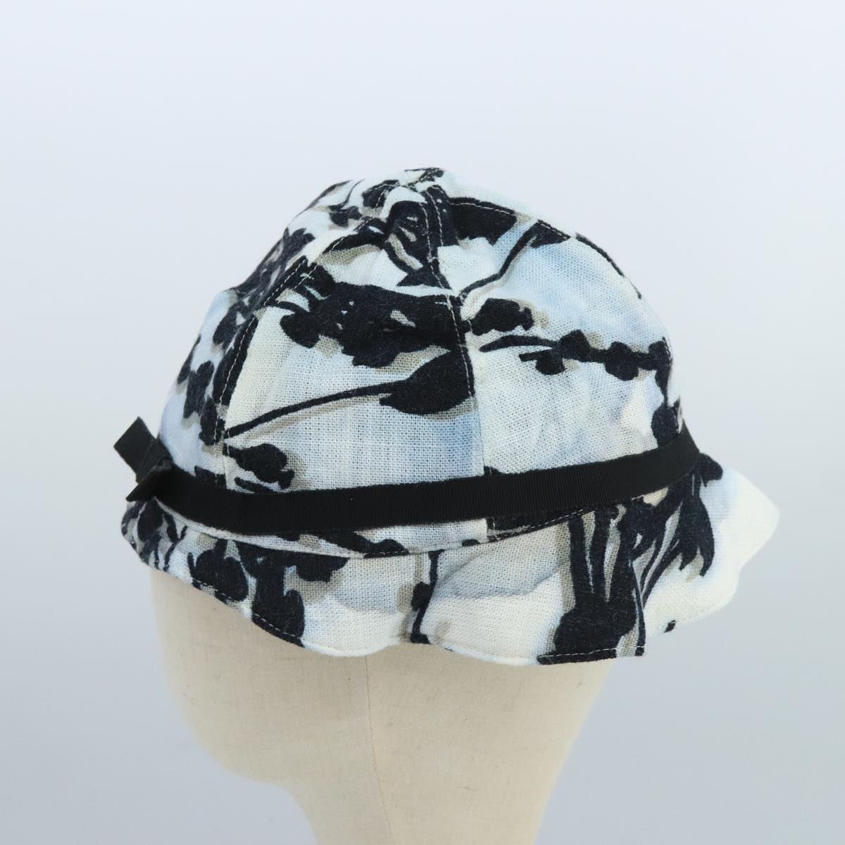 PRADA Bucket hat Hat cotton M White Light Blue Auth ac3394