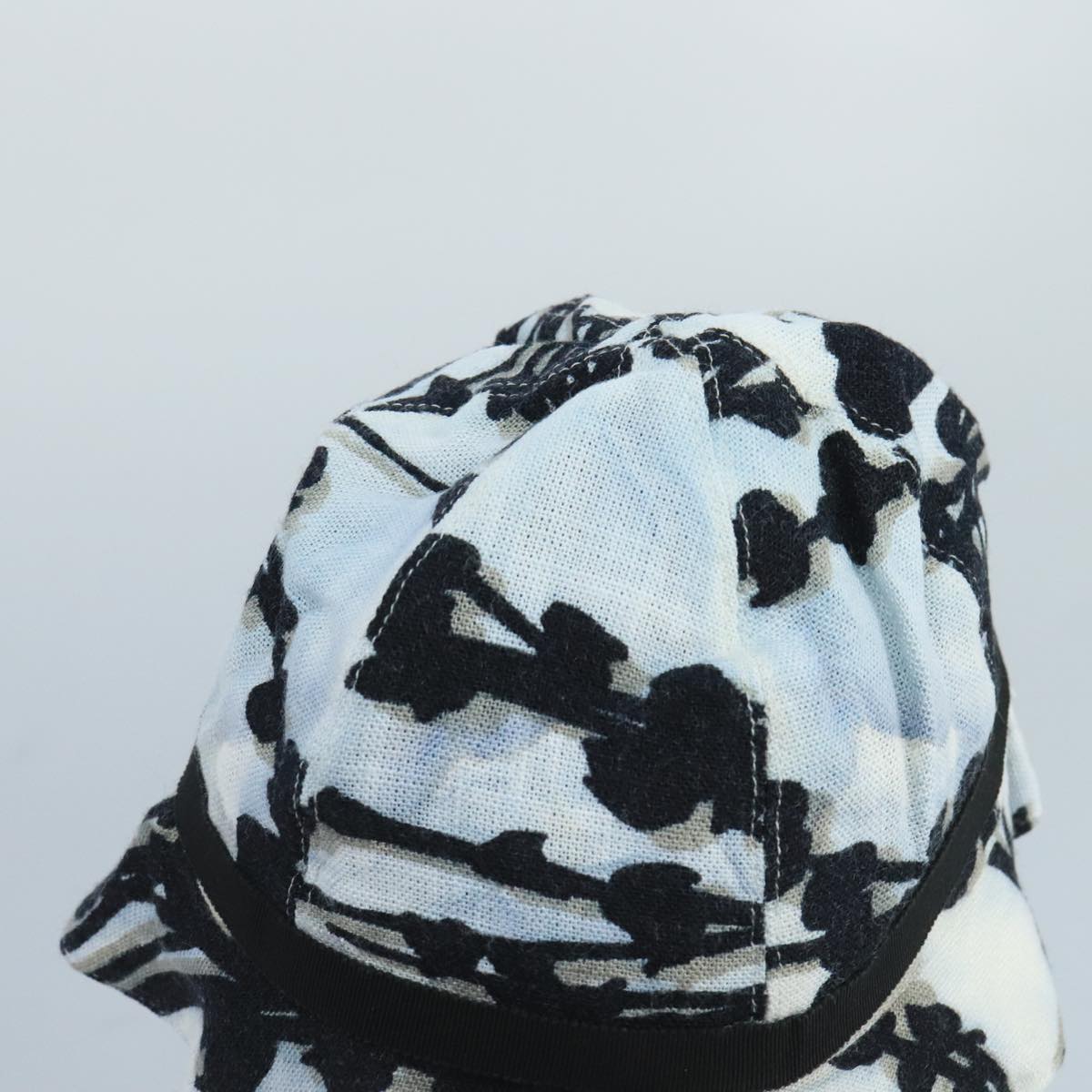 PRADA Bucket hat Hat cotton M White Light Blue Auth ac3394