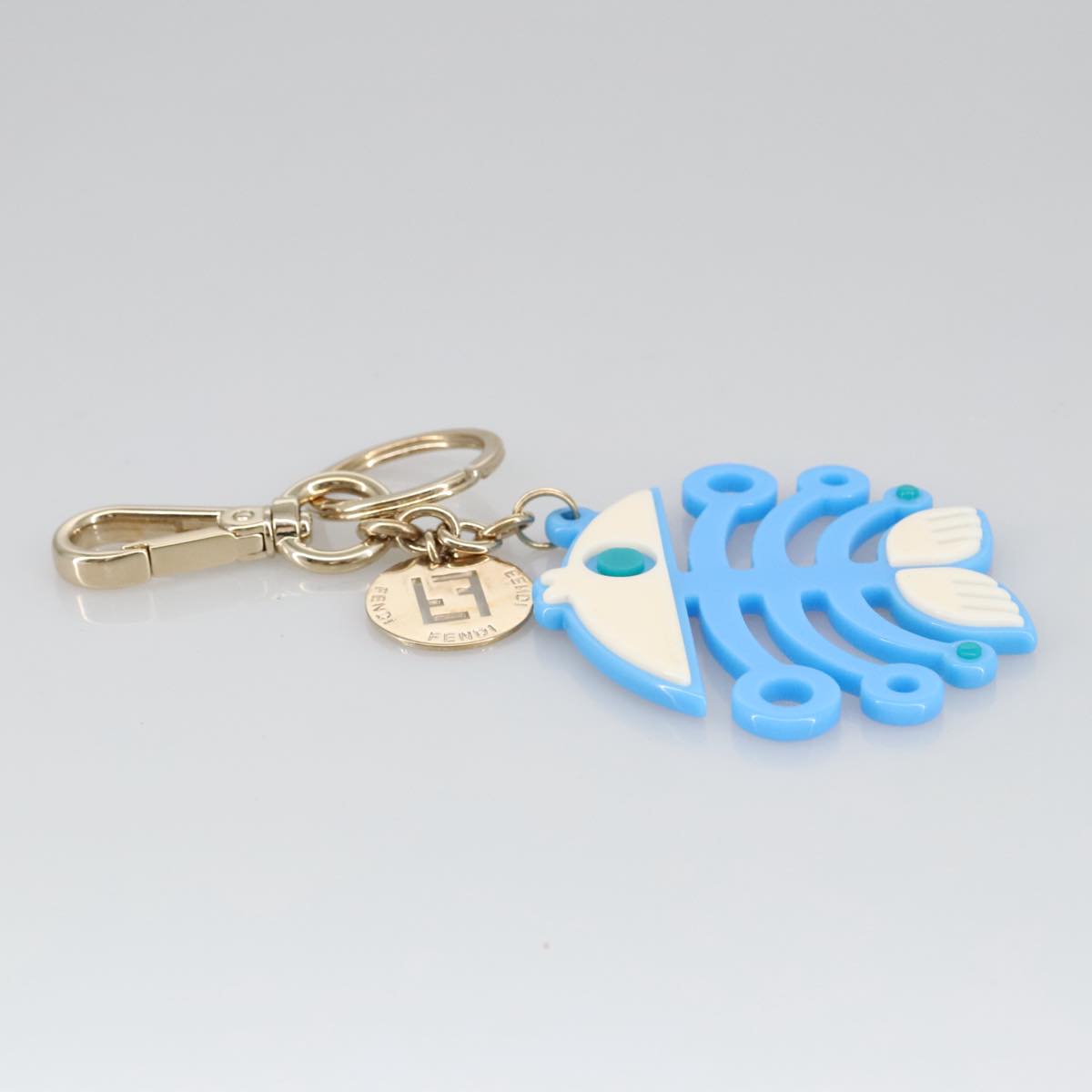 FENDI Key Holder plastic Blue Auth ac3395