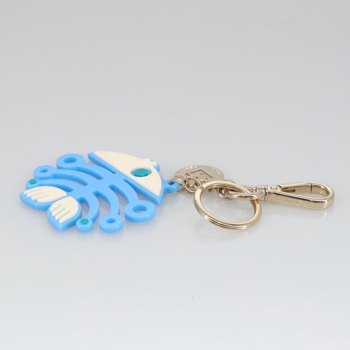 FENDI Key Holder plastic Blue Auth ac3395