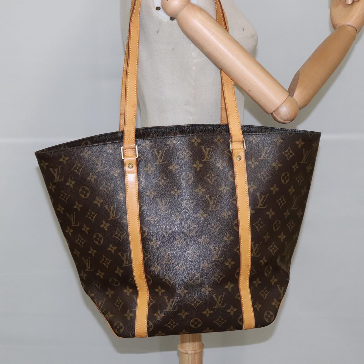 LOUIS VUITTON Monogram Sac Shopping Tote Bag M51108 LV Auth ac3399