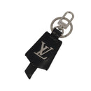 LOUIS VUITTON Cloche Cle Charm Leather Black Silver M68020 LV Auth ac3402-1
