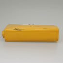 Gianni Versace Clutch Bag Leather Yellow Gold Auth ac3403-7