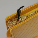Gianni Versace Clutch Bag Leather Yellow Gold Auth ac3403-22