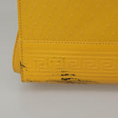 Gianni Versace Clutch Bag Leather Yellow Gold Auth ac3403-2