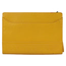 Gianni Versace Clutch Bag Leather Yellow Gold Auth ac3403-3