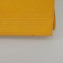 Gianni Versace Clutch Bag Leather Yellow Gold Auth ac3403-15