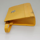 Gianni Versace Clutch Bag Leather Yellow Gold Auth ac3403-5