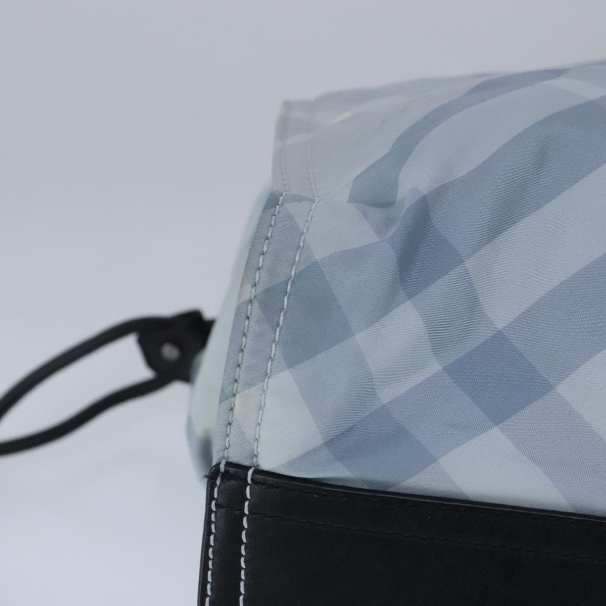 BURBERRY Nova Check Tote Bag Nylon Light Blue Auth ac3406