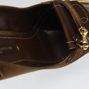 LOUIS VUITTON Monogram High heels Satin 35 1/2 Brown Gold LV Auth ac3410-11