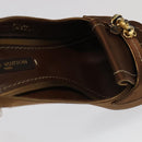 LOUIS VUITTON Monogram High heels Satin 35 1/2 Brown Gold LV Auth ac3410-25