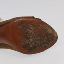 LOUIS VUITTON Monogram High heels Satin 35 1/2 Brown Gold LV Auth ac3410-7