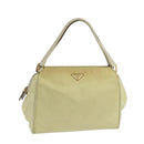 PRADA Hand Bag Nylon Beige Auth ac3438-1