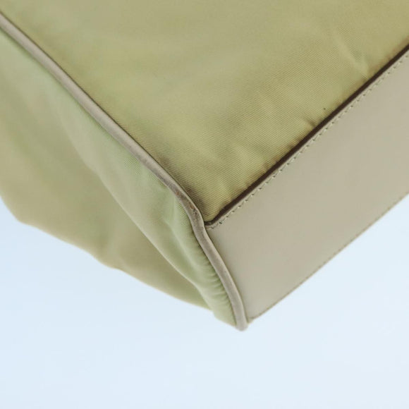 PRADA Hand Bag Nylon Beige Auth ac3438