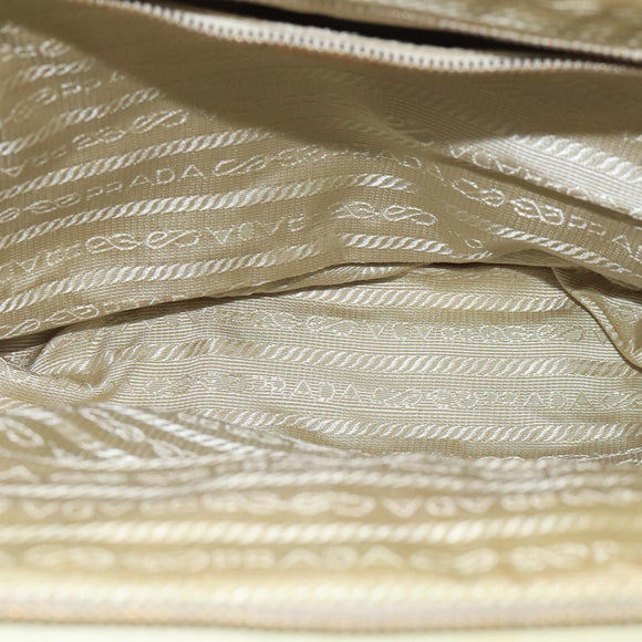 PRADA Hand Bag Nylon Beige Auth ac3438