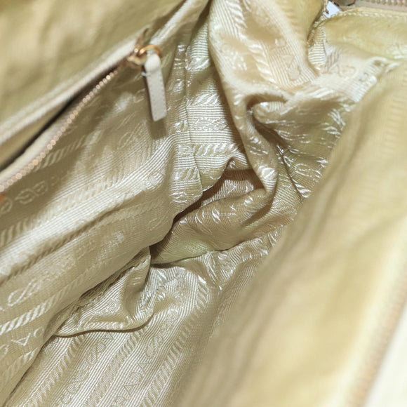 PRADA Hand Bag Nylon Beige Auth ac3438