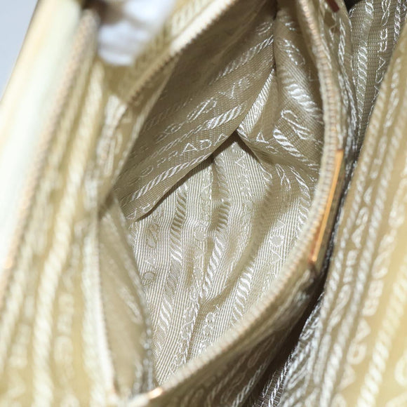 PRADA Hand Bag Nylon Beige Auth ac3438