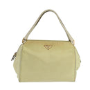 PRADA Hand Bag Nylon Beige Auth ac3438-13