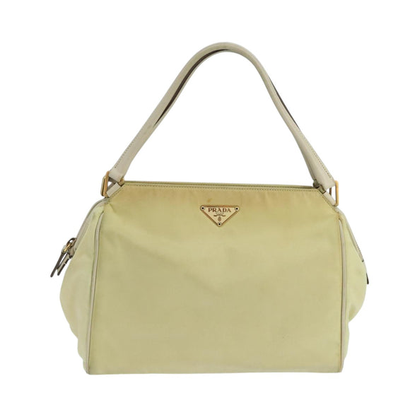 PRADA Hand Bag Nylon Beige Auth ac3438
